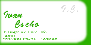 ivan cseho business card
